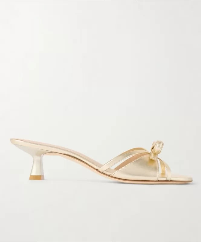 Golden Bow Strappy Heels