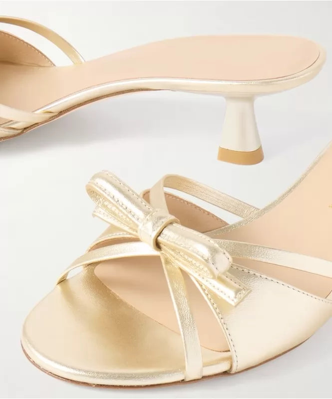 Golden Bow Strappy Heels