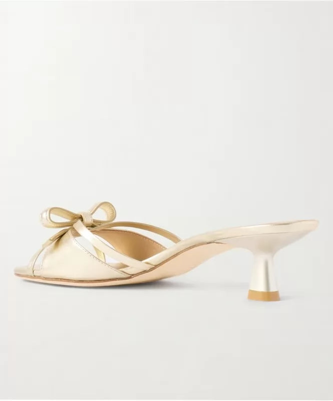 Golden Bow Strappy Heels
