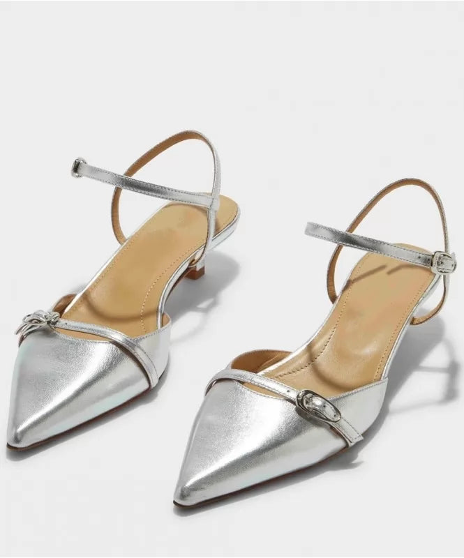 Silver Shine Pointed Heels