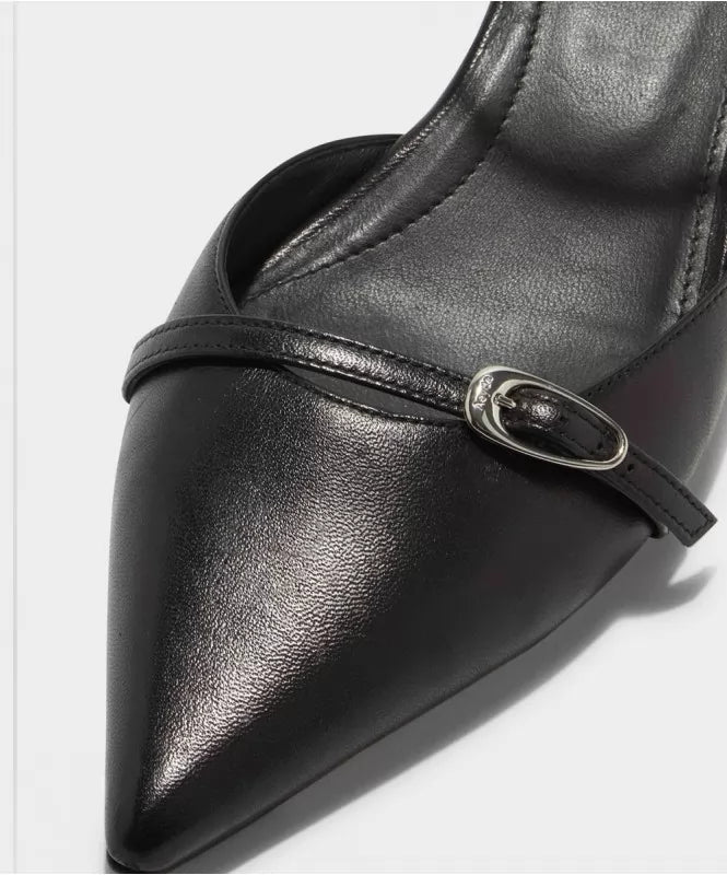 Black Pointed Slingback Heels