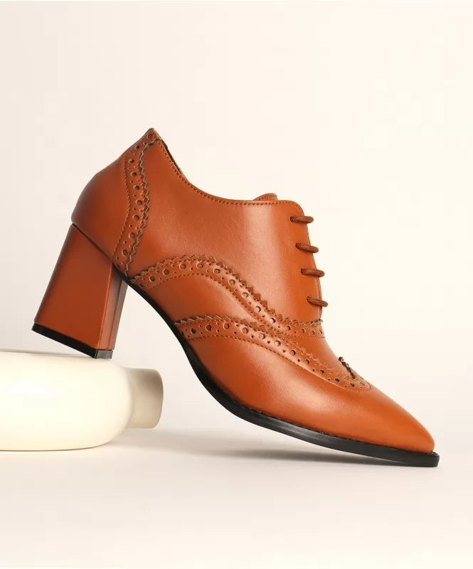 Tan Brown Brogue Oxford Shoes 