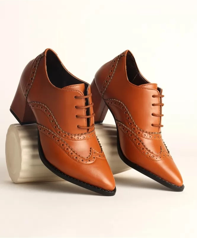 Tan Brown Brogue Oxford Shoes 