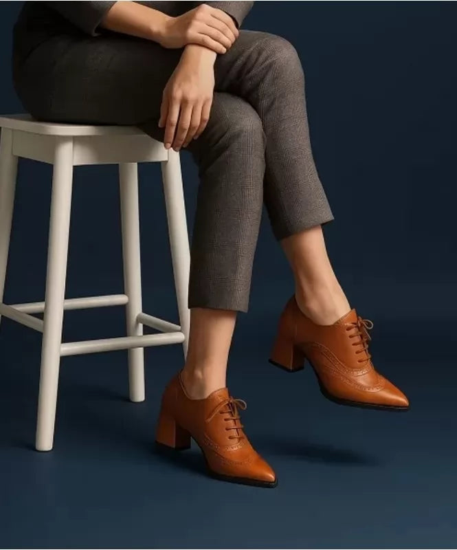 Tan Brown Brogue Oxford Shoes 